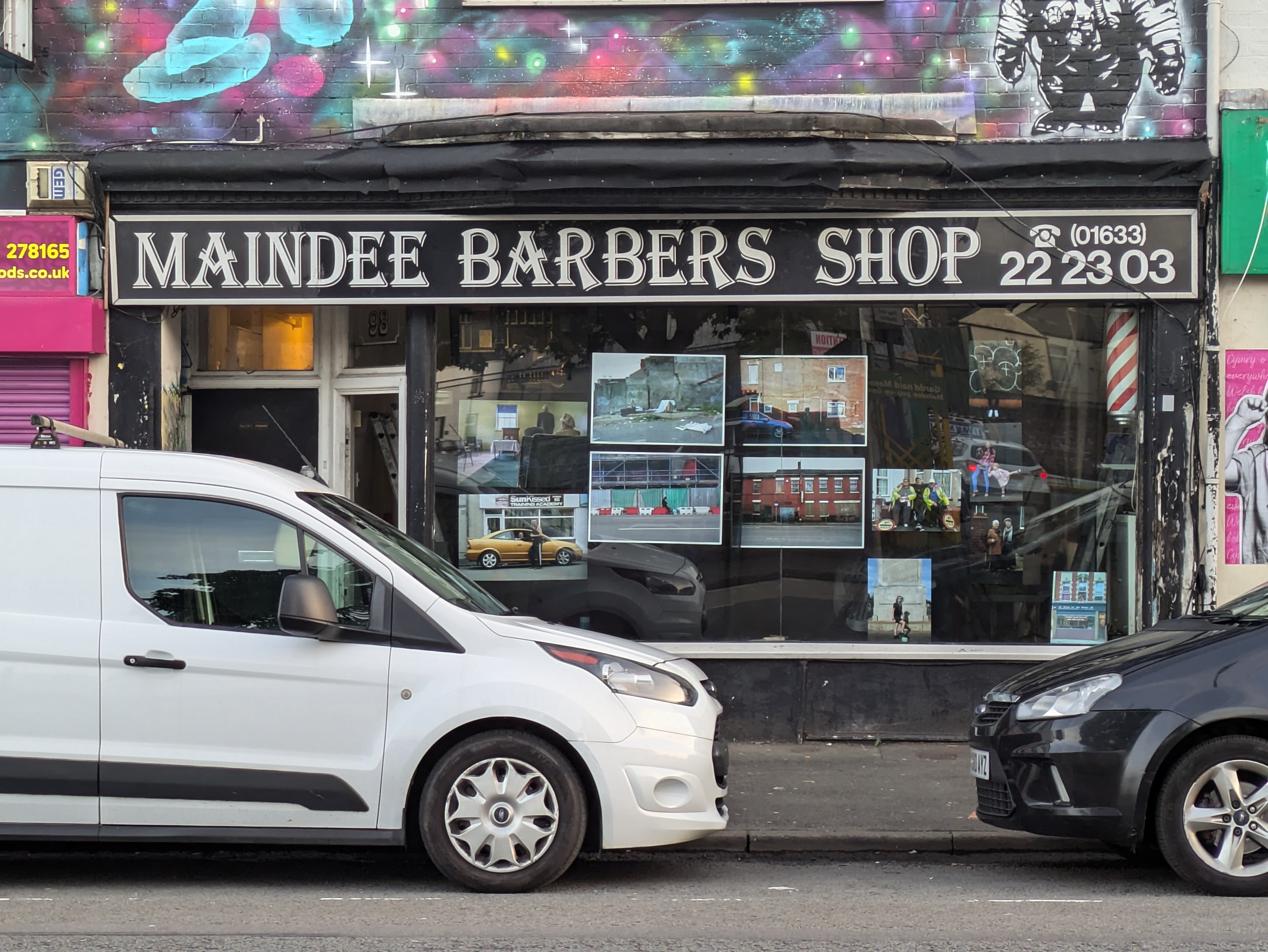 Maindee Barbers windows